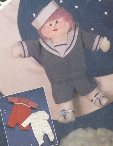 Vintage ungeschnitten Simplicity 6613 Schnittmuster Moonbeam Junge Stoffpuppe Kleidung Matrosenanzug