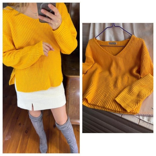 Women William de Faye Sweater Orange Cashmere S