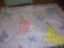 DISNEY PRINCESS PURPLE TWIN FLANNEL FLAT SHEET