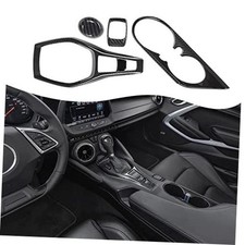 Carbon Fiber Center Console Gear Shift Panel Trim Cover Cup Holder Frame