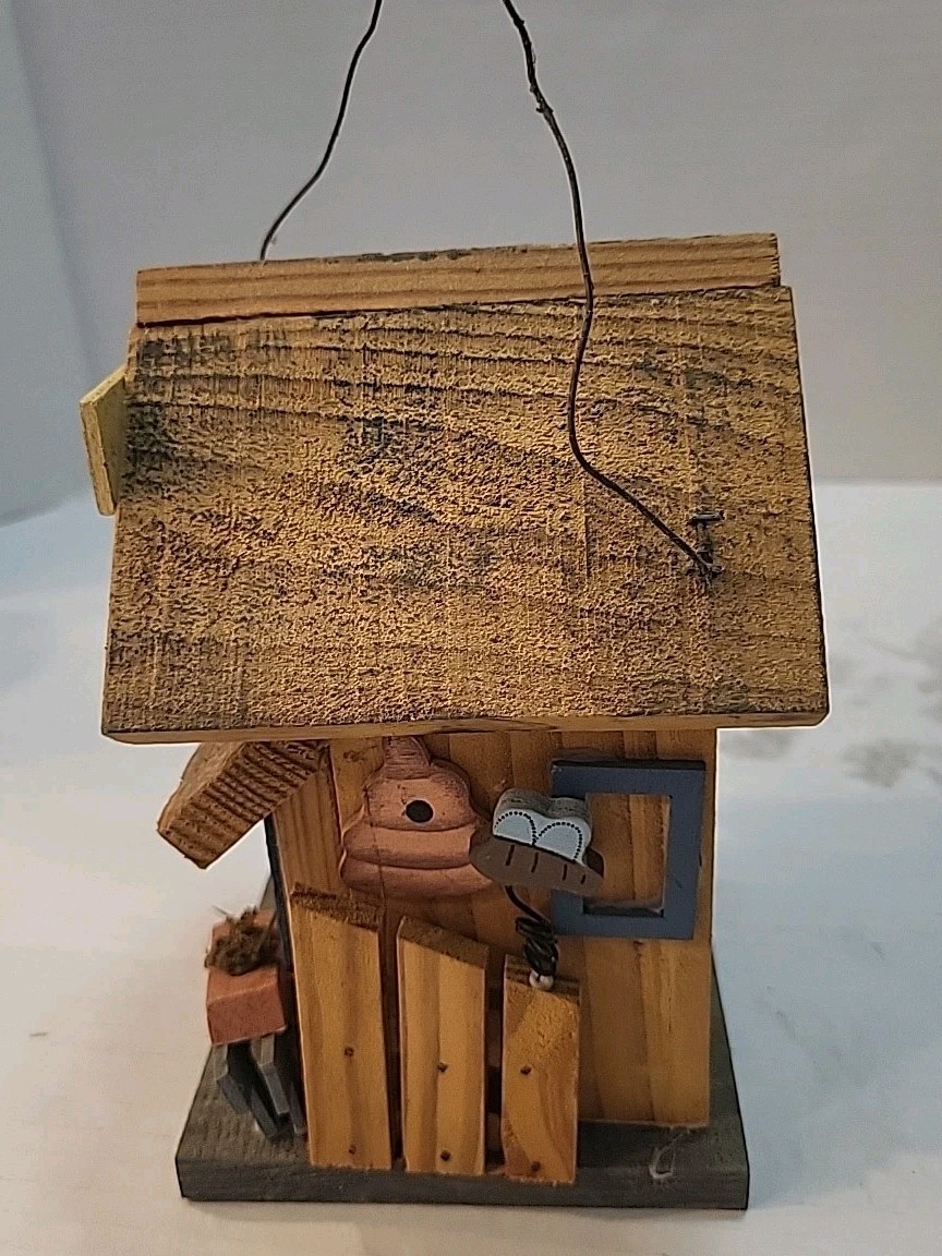 AC Moore Wooden Decorative Bird House Collectable Vintage Window/ Shelf 6.5"X 4"