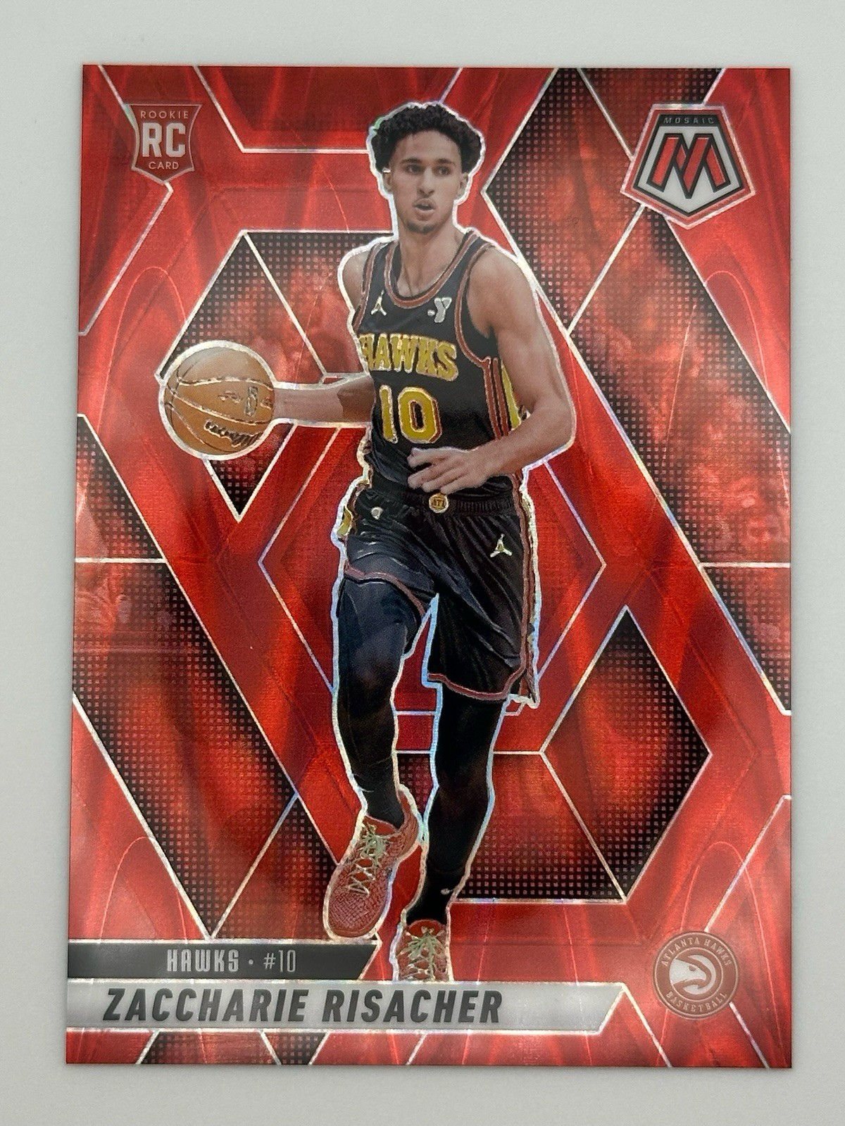 2024 PANINI MOSAIC ZACCHARIE RISACHER #213 RED SEISMIC /299 ATL HAWKS