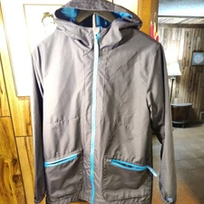 Champion Youth Unisex Full Zip Lined Rain Jacket Hoodie Black L (12-14) New