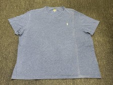 Polo Ralph Lauren Men's Blue Cotton Short Sleeve V-Neck T-Shirt 2XL XXL