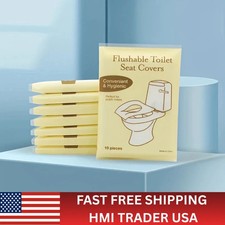 10 pcs Flushable Disposable Toilet Seat Covers for Travel and Public Restrooms