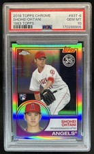 2018 Topps Chrome Shohei Ohtani 1983 Refractor Rookie RC #83T-6 Angels PSA 10