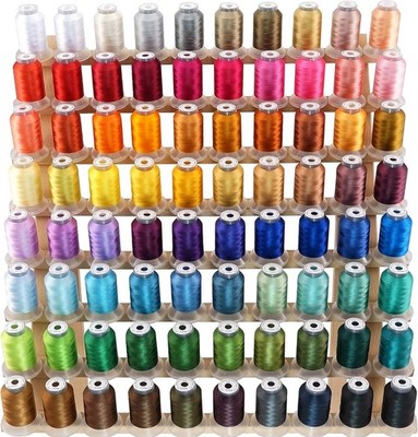 80 Spools Polyester Embroidery Machine Thread Kit 500M 550Y Each Spool 
