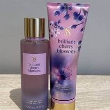 Victoria's Secret Brilliant Cherry Blossom Fragrance Mist 8.4oz  Lotion 8oz New