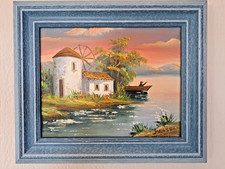 Ölgemälde auf Leinen mit Holzrahmen