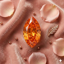Modern Marquise Orange Diamond Ring 3 Carat VVS1 Minimalist Bridal Ring