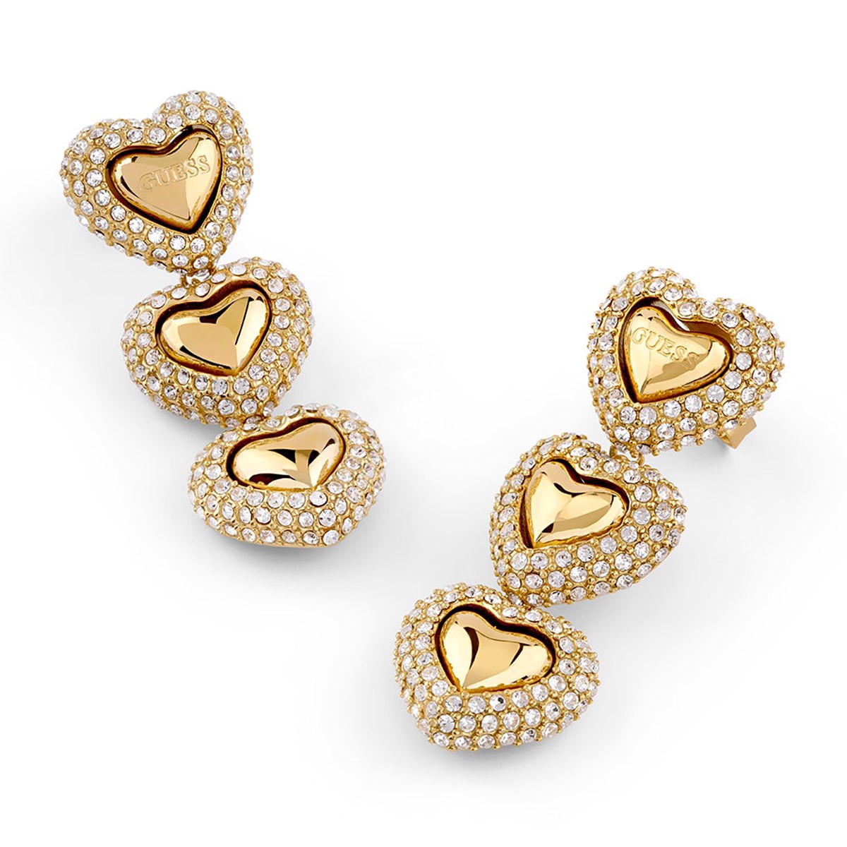 Guess Joyas Damas Aretes Colgantes Corazón Pavé 36 mm JUBE06011JWYGT