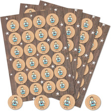 Weihnachtssticker Engel 96 Stück: Aufkleber Weihnachten Klein Selbstklebend Rund