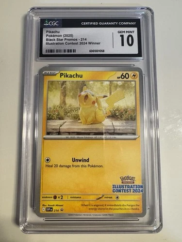Pokemon TCG Pikachu 214 Illustration Contest Winner Promo CGC 10 SV EN