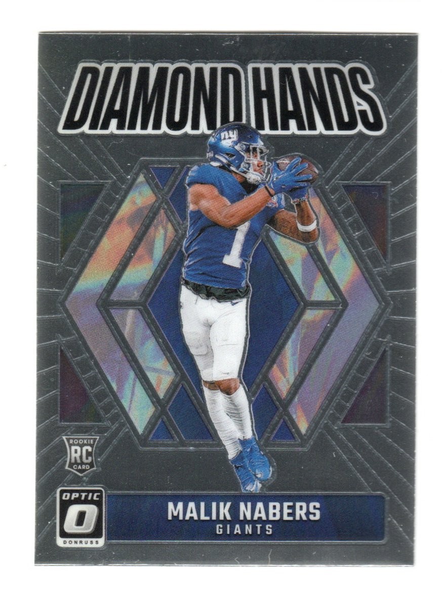 Malik Nabers 2024 Donruss Optic #4 Diamond Hands New York Giants RC