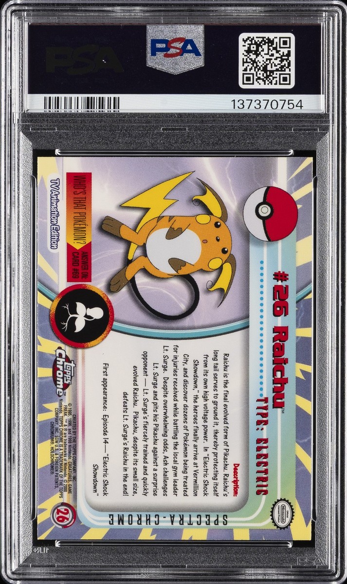 2000 TOPPS CHROME POKEMON T.V. SPECTRA #26 RAICHU PSA 8 | eBay