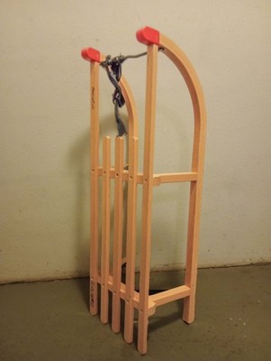 GLOCO Davoser Rodel Schlitten aus Buchenholz Holzschlitten Rodelschlitten 