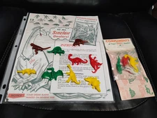 Vintage Compliments Sinclair Gas Station Toy Dinosaurs In Original Package