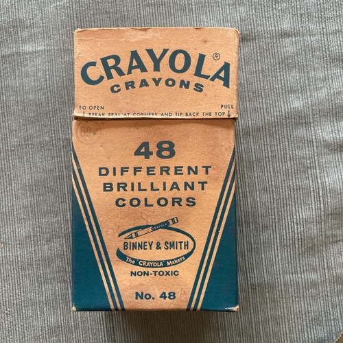 Vintage Crayola Crayons No 48 Binney & Smith Box 1950’s Box Thistle Flesh Maize