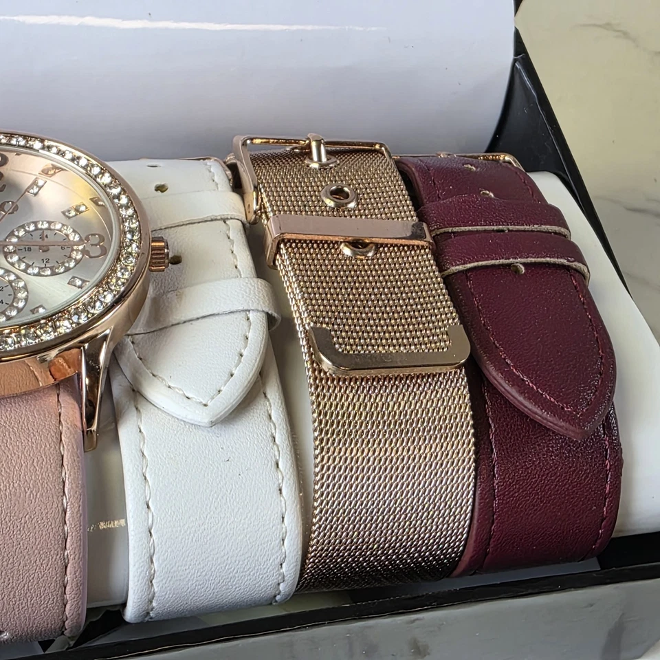 XOXO Reloj Mujer Tono Oro Rosa con 7 Correas Intercambiables NUEVO Foto 4 de 4