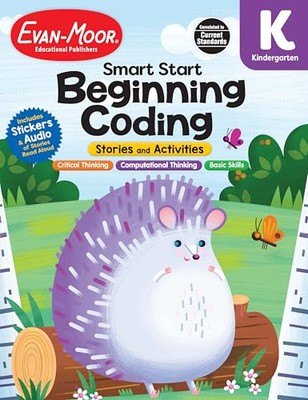Evan-Moor Smart Start Beginning Coding, Grade K, Activity Workbook, Includes Sti