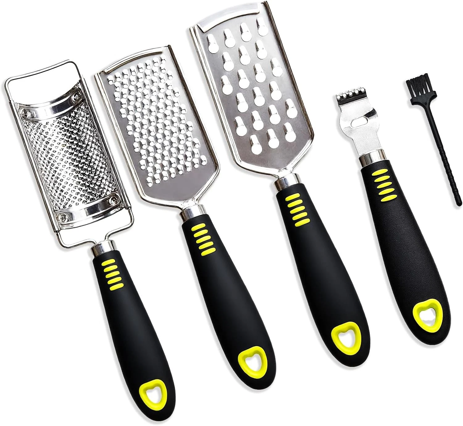 5 Pcs Cheese Grater,Zester & Peeler & Slicer,1 Brush & 1 Box for Vegetable Fruit