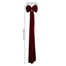 XL Luxury Velvet Christmas Bow Ornament Burgundy Wine Red Xmas Tree Decor UK