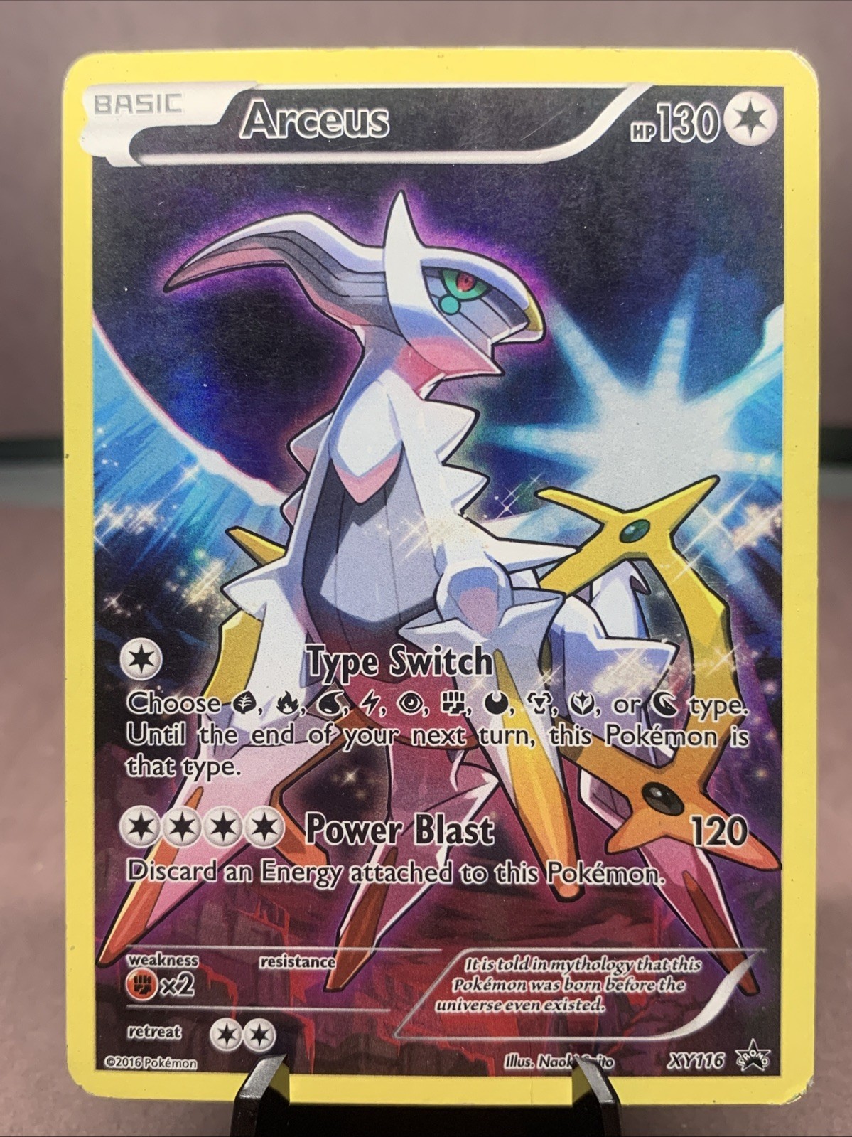 Pokemon TCG XY Black Star Promos Arceus XY116 Full Art Holo HP Crease