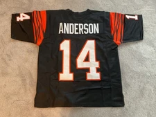 UNSIGNED CUSTOM Sewn Stitched Ken Anderson STAINED Jersey - Large