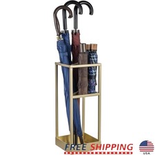 Modern Umbrella Stand W/ Drip Tray Storage Canes Walking Sticks Foyer Entryway