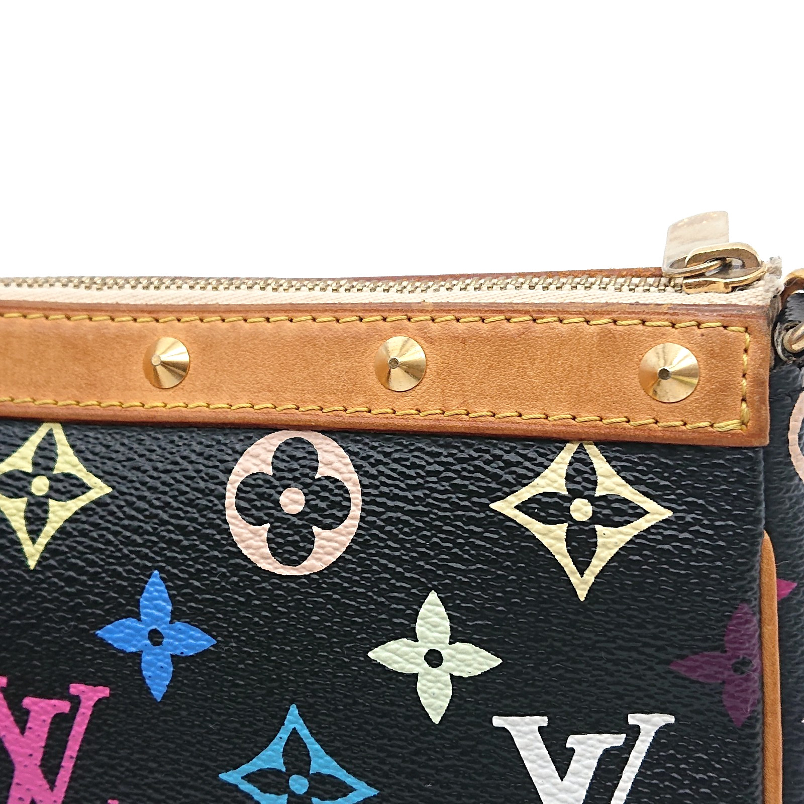 LOUIS VUITTON Multicolor Pochette Accessoires Pouch Black Monogram M92648 SL1003