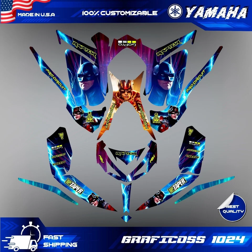 Yamaha Raptor 700 700R Kit Gráficos 2013 2014 2017 a 2025 Calcomanías Pegatinas ATV Foto 2 de 4