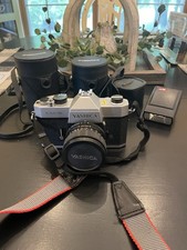 YASHICA TL-ELECTRO VINTAGE SLR 35mm CAMERA/w EXTRA 3 EXTRA LENSES