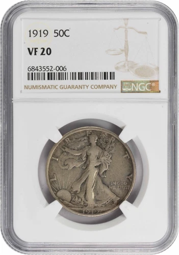 1919 Walking Liberty Silver Half Dollar VF20 NGC
