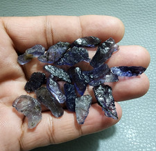 Awesome Elegant Blue Iolite Raw 17 Pcs Lot Size 16-21 MM Crystal Loose Gemstone