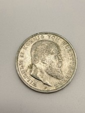 BCUU 3 Mark Silber Münze Deutsches Reich 1909 F Wilhelm II König von Württemberg