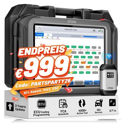XTOOL D9S PRO Auslesegerät KFZ OBD2 Diagnosegerät ECU Programmier ECU Coding DE