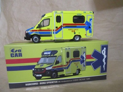 ERA Car Mercedes Benz Sprinter Hong Kong Ambulance  1:64 diecast Rubber Tires