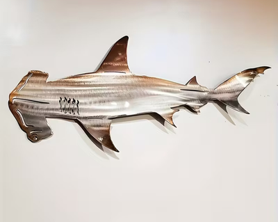 #ad Metal Hammerhead Shark Wall Decor Sport Fish Metal Wall Fish Sculpture $17.97