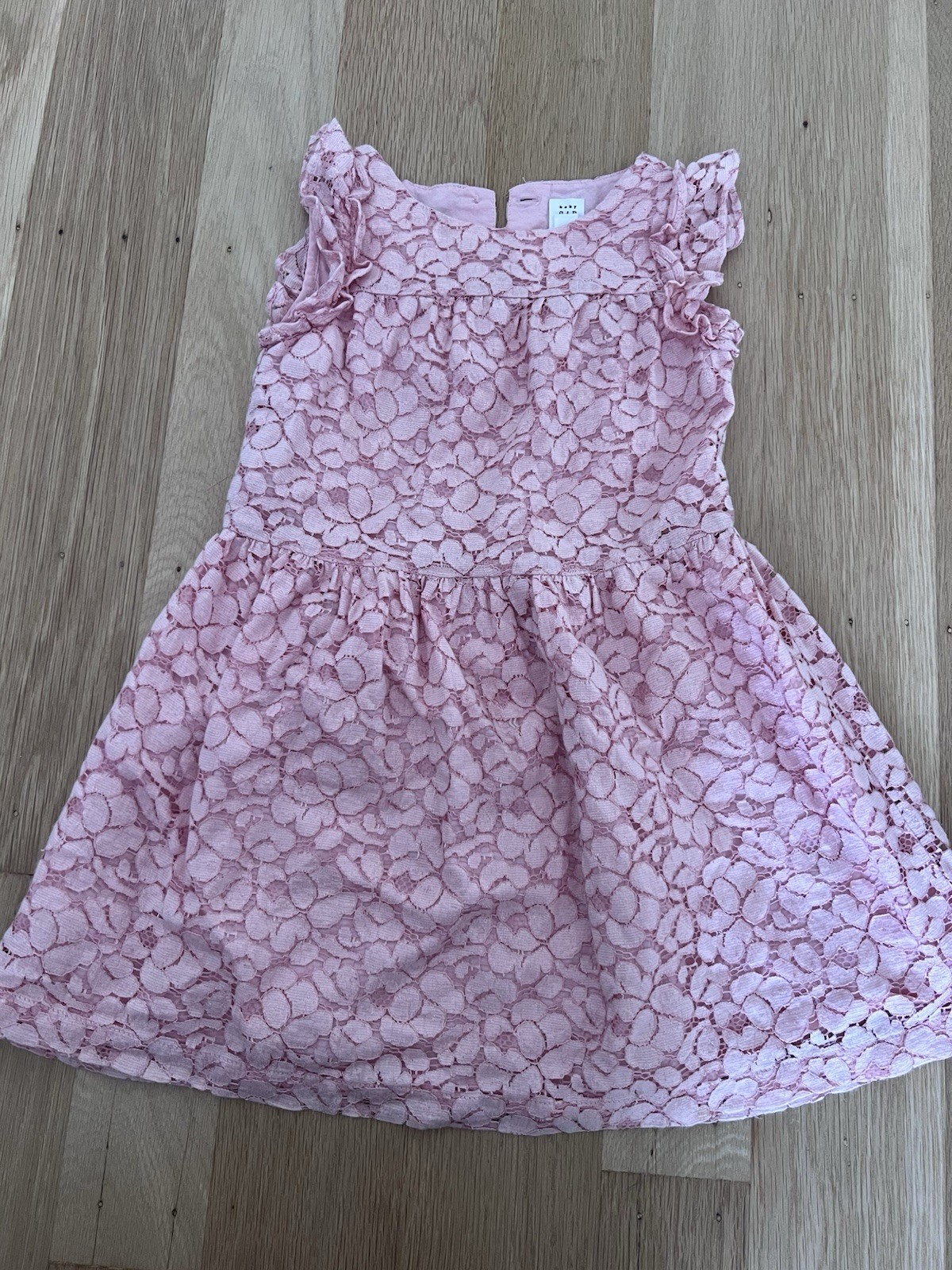 babyGap Girls Pink Floral Lace Fit & Flare Sleeveless Ruffle Dress 4T