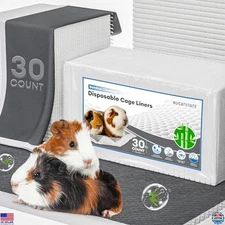 BUCATSTATE 30-Pack Super Absorbent Guinea Pig Cage Liners - Bamboo Charcoal Pads