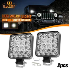 2Pcs Square LED Work Light Pods SPOT Lights For Truck Off Road 4X4 Tractor 12V