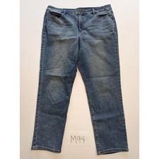 Gloria Vanderbilt Crop Blue Jeans Size 14 Embellished Stretch -0523M94