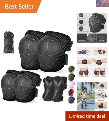 Kids/Youth Knee Pads and Elbow Pads Set with Wrist Guard 3 in 1 Kids Protecti...