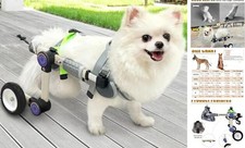 Adjustable Dog Wheelchair for Back Legs Mobility Support White XS for 11-17.6lb