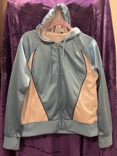 Vintage 80's Adidas Tracksuit Jacket with Hoodie in Blue and White-Size Large