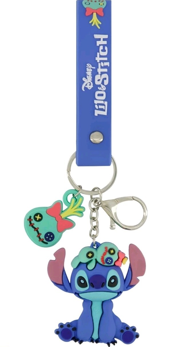 Disney 3D Lilo & Stitch Keychain with Scrump Charm and Wristlet