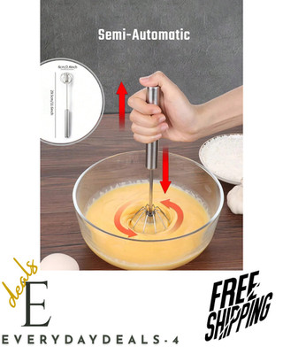 Semi-automatic stainless steel kitchen whisker for mixing whipping and stirring