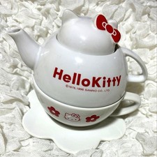 Hello Kitty 1996 Tea Pot Cup  Saucer Vintage Showa Rare Prize No Box