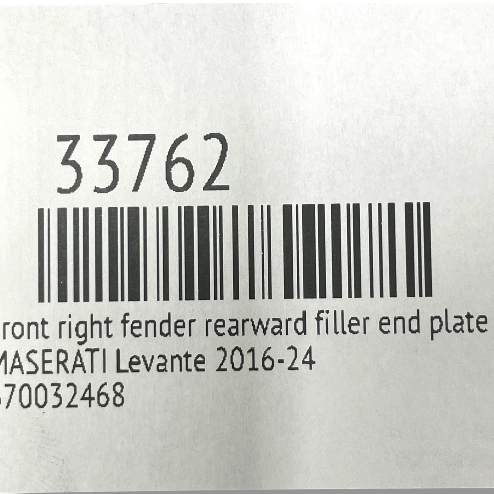 Maserati Levante 2017-2024 Front Right Fender