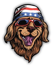 American Golden Retriever Head Vinyl Sticker Decal